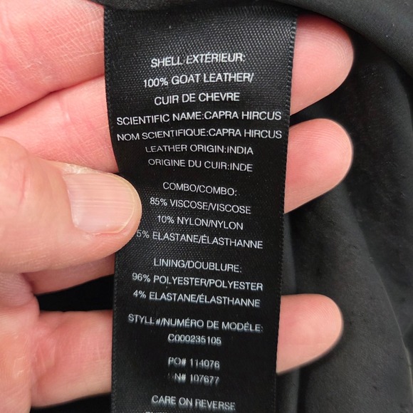 Alice + Olivia Black Goat Leather Suede Draped Open Front Cropped Jacket Small - Picture 7 of 8